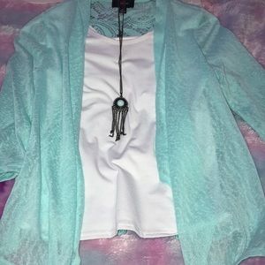 Teal and White Tanktop and Cover